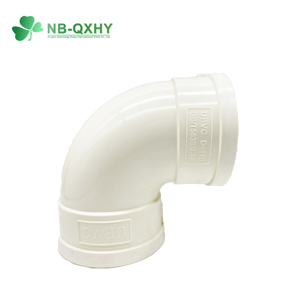White Grey UPVC/PVC Plastic GB DIN Standard Pipe Fittings for Water Drain