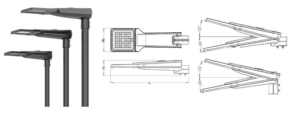 Glass Frame Outdoor Led Street Lights Waterproof Die Casting Aluminium Housing