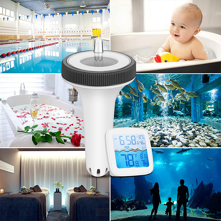 Customized Support Indoor And Outdoor Solar Powered Wireless Digital Pond Or Floating Pool Thermometer