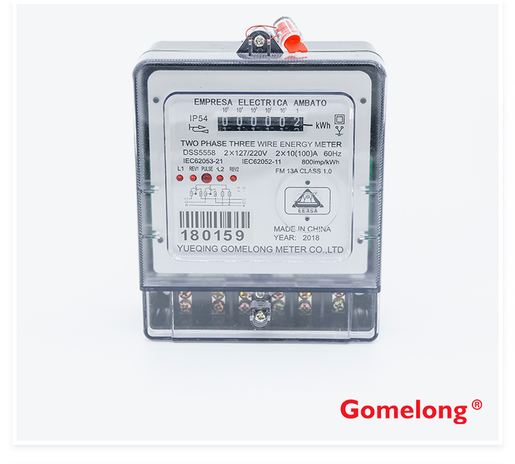 SGS Approved DSS5558 2*102/208V 60HZ Medidor electronic Bifasico Trifilar digital energy meter
