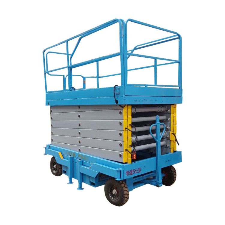 Aerial Work Hydraulic Scissor Lift Cart Cleaning Building Self Driven 1 Ton