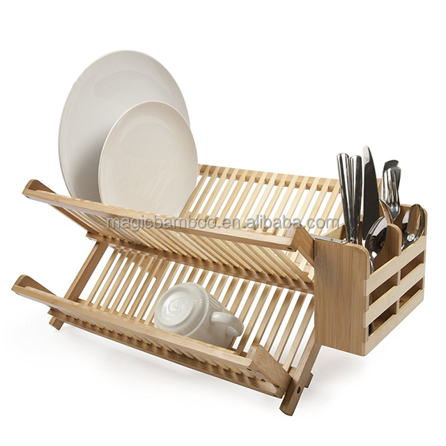 Easy to Clean Natural Bamboo Dish Rack with 1L Capacity and Custom Design Accepted