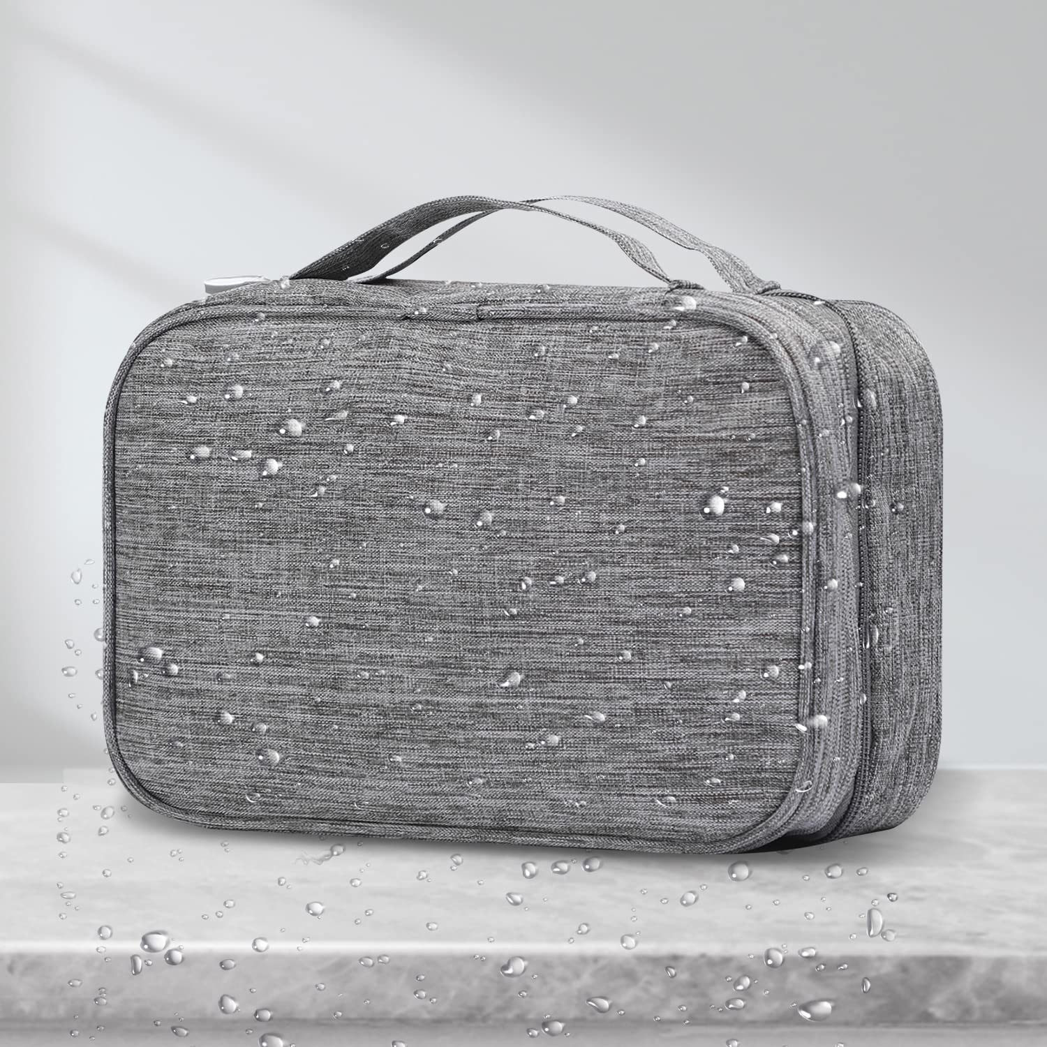 Ladies portable cosmeticbags large capacity double-layer zipper travel cosmetic bag male toiletry bag with dividers