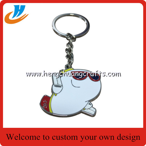 40-50mm Both side metal key chain/key ring with custom logo design/hard enamel process