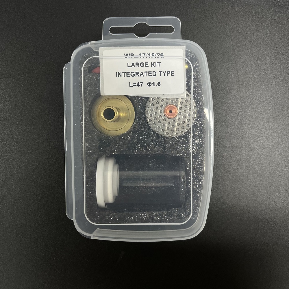 Wp17/18/26 Tig Torch Glass Cups Welding Kits with 1KG Upper Straight Glass Nozzle 47mm