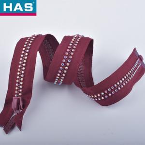 #10 Rubber Teeth Zipper With Small Diamond Tail And Resin Slider For Garment