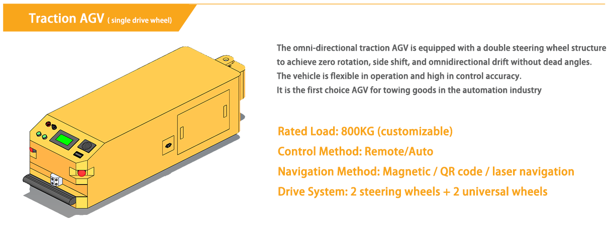 Warehouse AGV Towing Vehicle Tractor With Magnetic / Laser Navigation