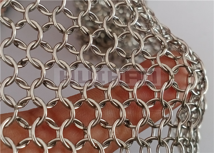 0.8x7mm Stainless Steel Chain Mail Mesh Curtains Welded Type For Room Dividers