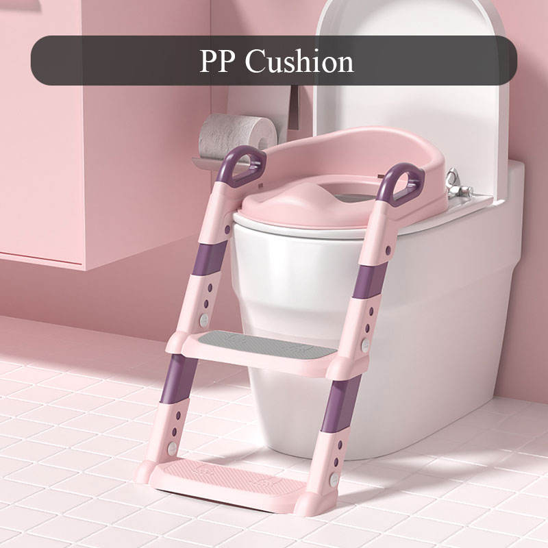 Solid Pattern Type Children Potty Ladder Toilet Seat With Soft Cushion