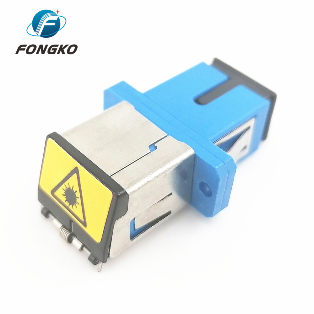 MM SC UPC Blue Simplex Fiber Optic Adapter With Shutter For FTTX Network System
