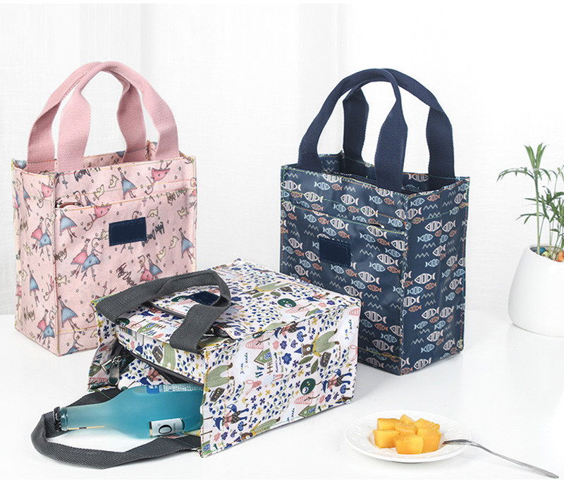 Foldable Minimumism Thermal Insulated Canvas Lunch Bag
