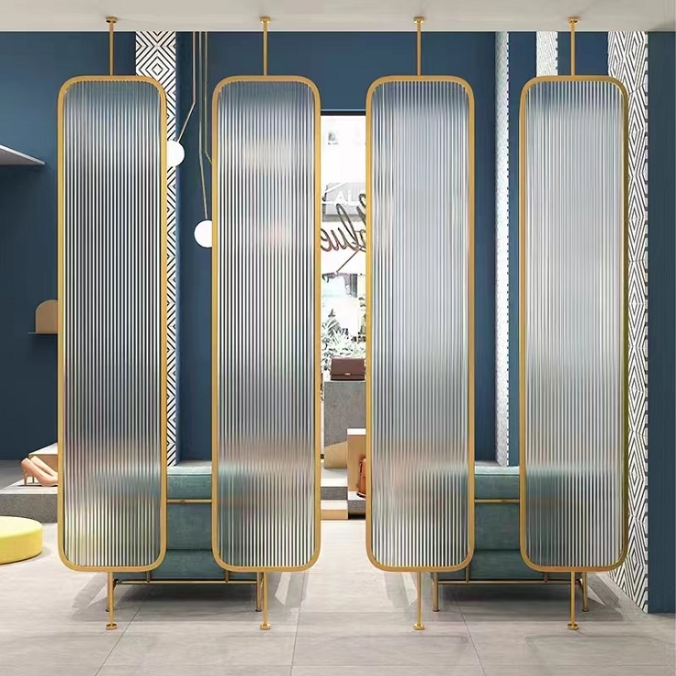 Art deco metal hanging screen glass technics living room divider wall