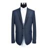 Buy cheap Full Length Mens Slim Fit Suit Blazer Two Button Jacket Navy Elastic Adults from wholesalers