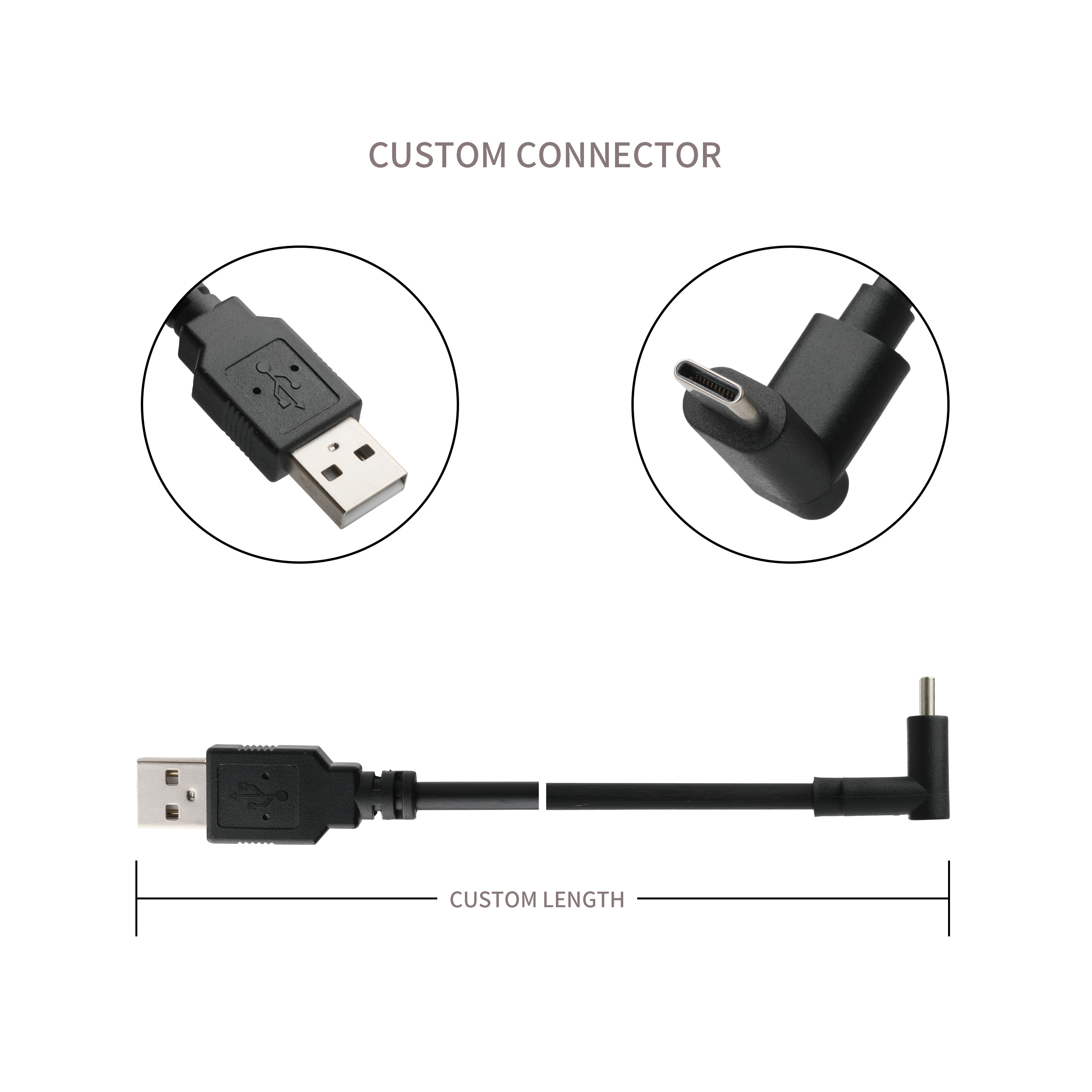 Rohs Usb Charging Cable For Charging Type C Devices And Transferring Data Oem / Odm