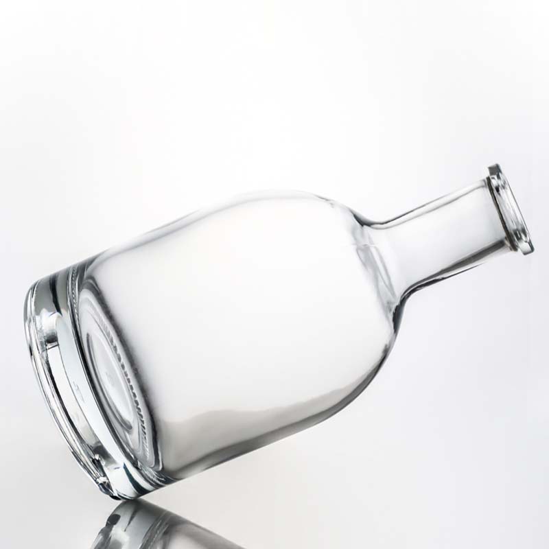 Custom Shape 500ml 700ml 750ml Round Liquor Glass Bottle with Cork Stopper Industrial
