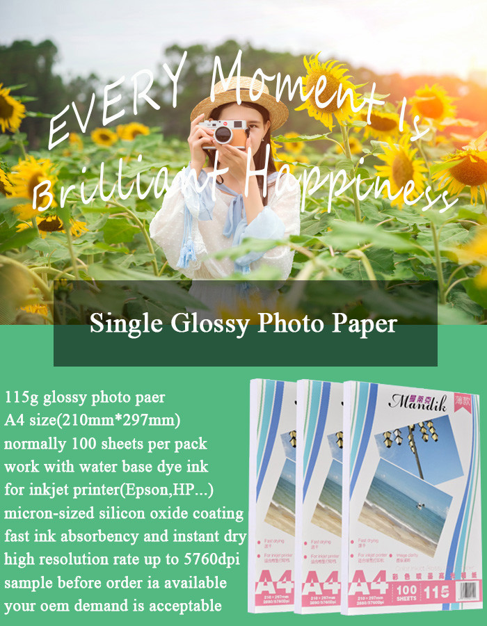115gsm LightWeight Single Glossy A3 High Glossy Photo Paper