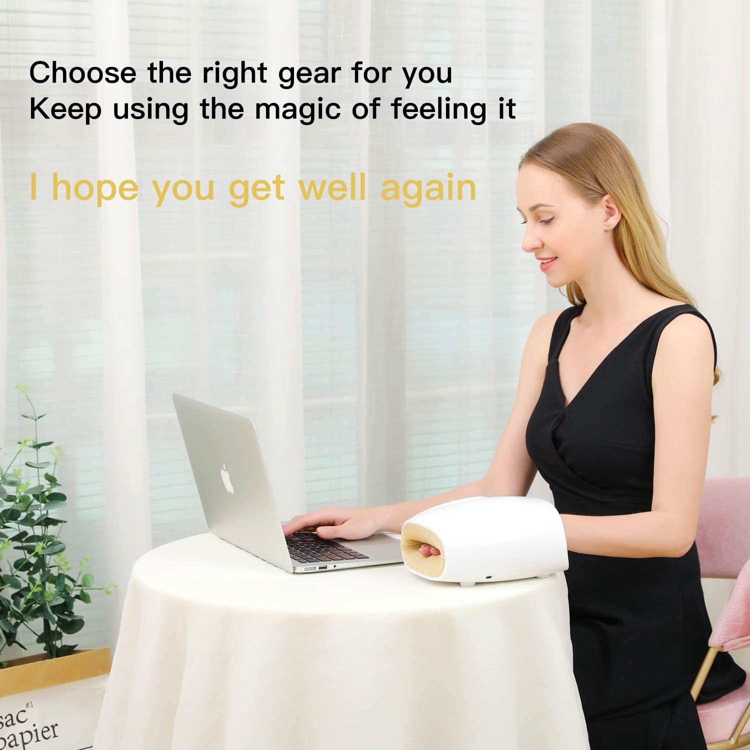 Rechargeable Cordless Hand Massager Air Compression Therapy 1800mAh