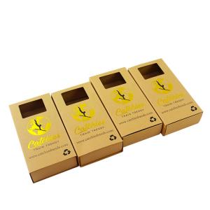 Ecological Square Sliding Kraft Packaging Box With Windows Manufactures