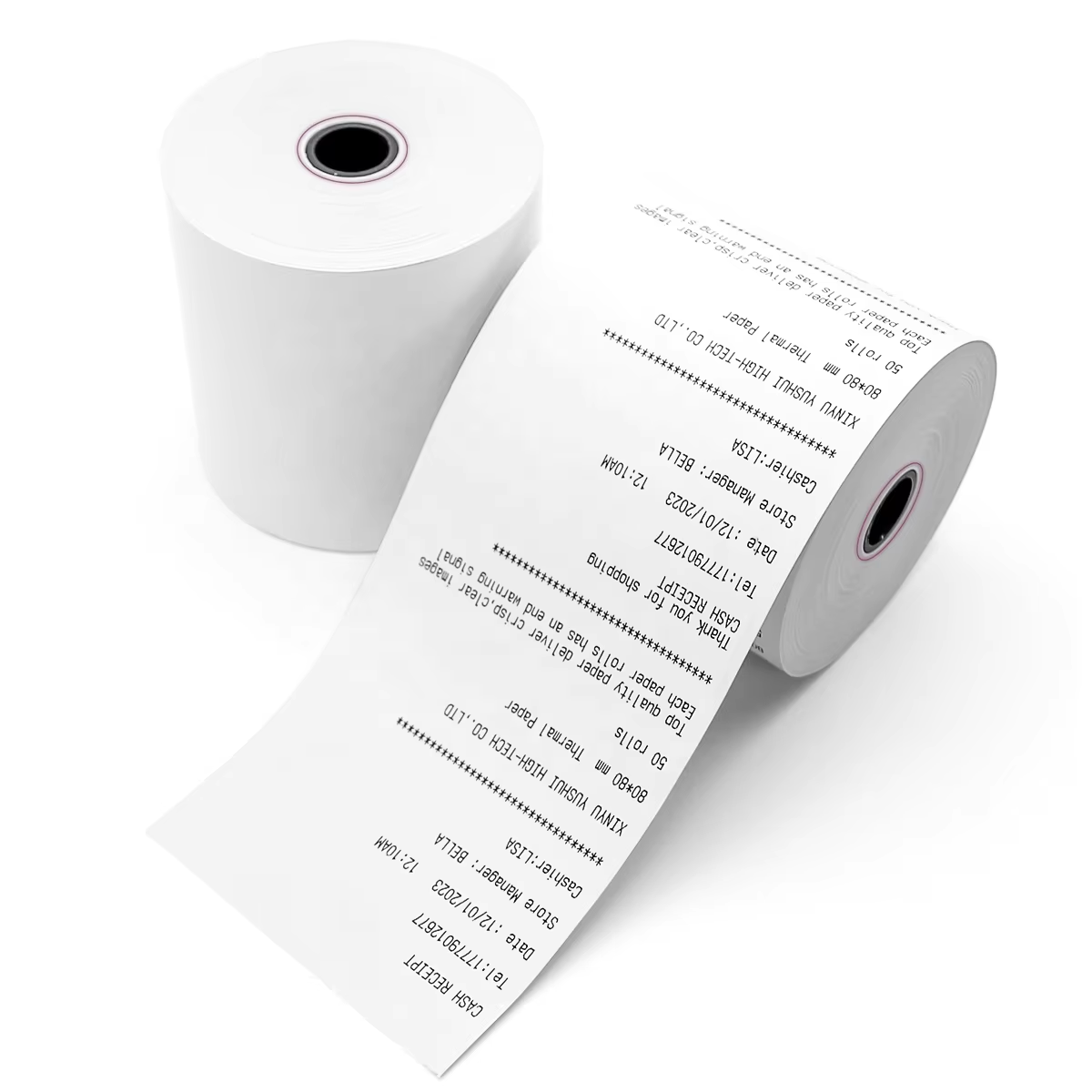  Thermal Paper Roll Design Colourful 80x80mm 57x38mm Coreless Thermal Paper for POS Printer Manufactures