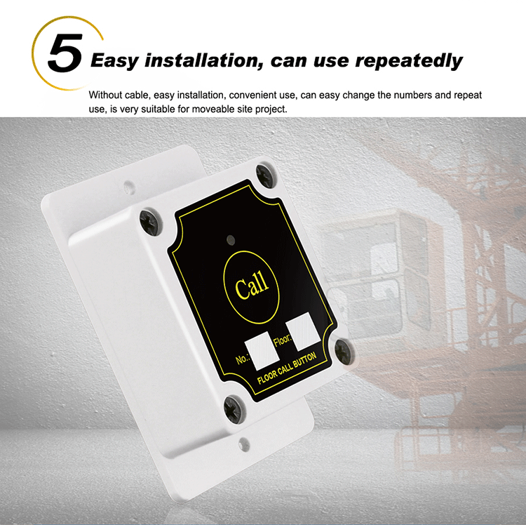 construction site floor call hoist wireless calling bell button