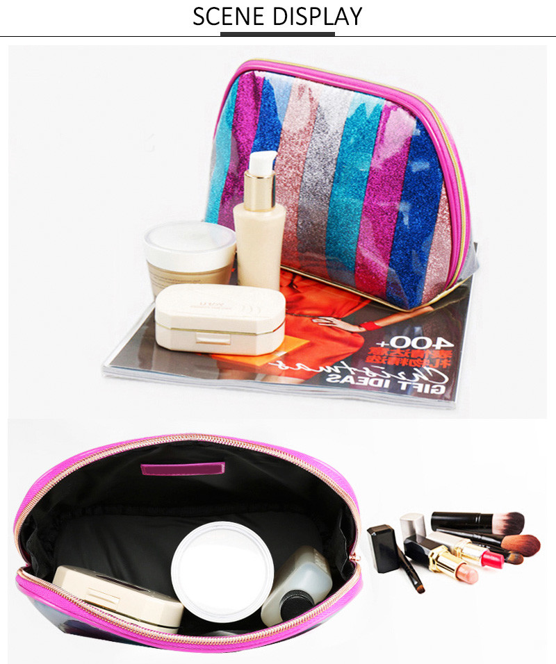 Fashion PU Waterproof Beauty Shiny Makeup Bag