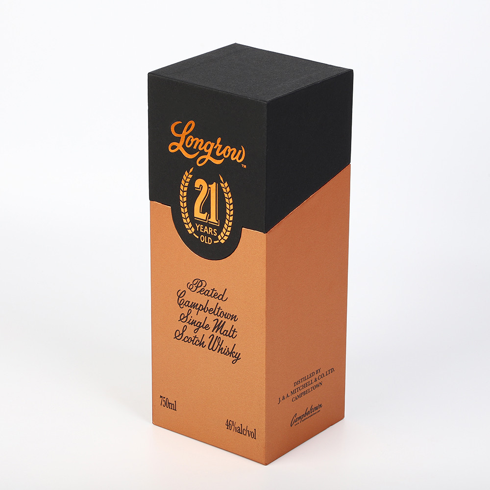 Liquor Flip Top Wine Bottle Gift Box Cardboard Magnetic Closing