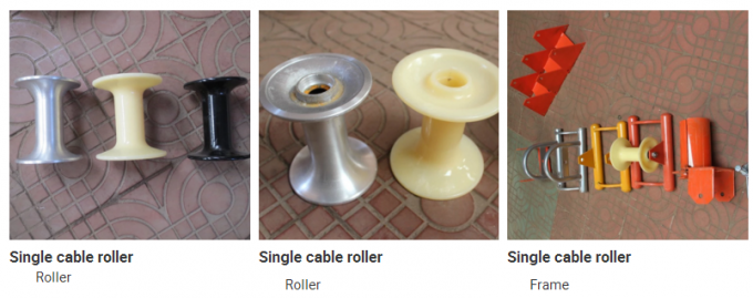 Galvanized Triple Cable Pulling Rollers , Aluminum Cable Corner Roller 1