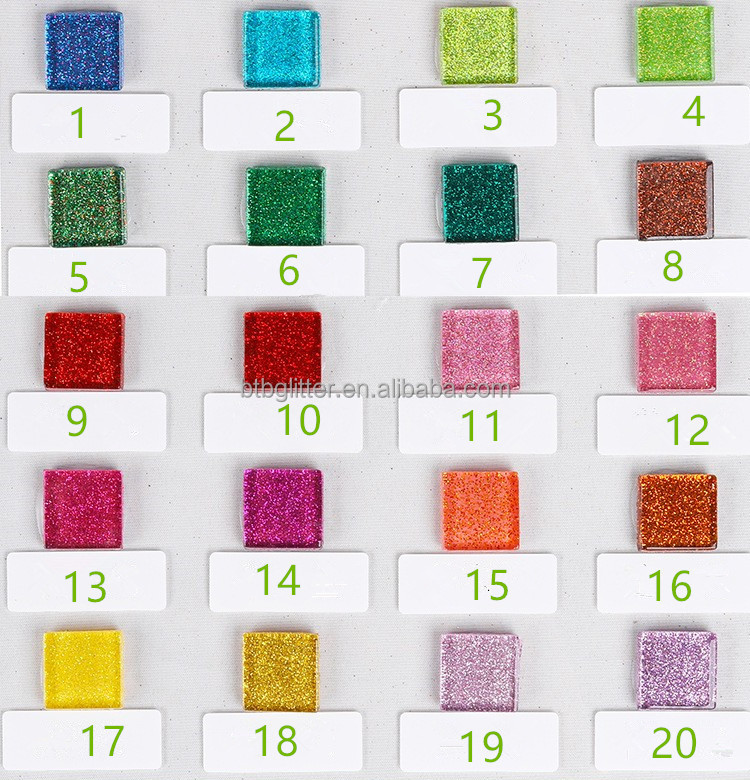 Colorful Pink Flatback Mini Glitter Resin Heart for Craft Kids Gift