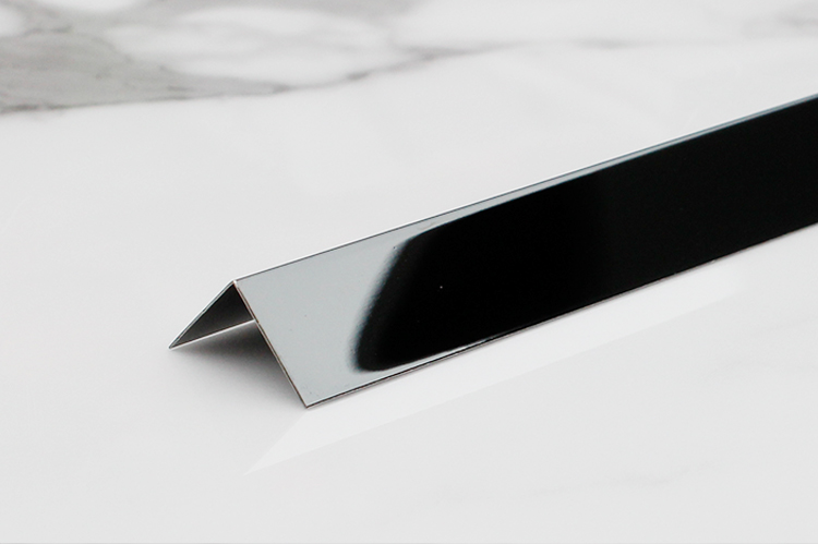 L Shaped Tile Edge Trim Color PVD Coated Rose Blonde Finish Stainless Steel