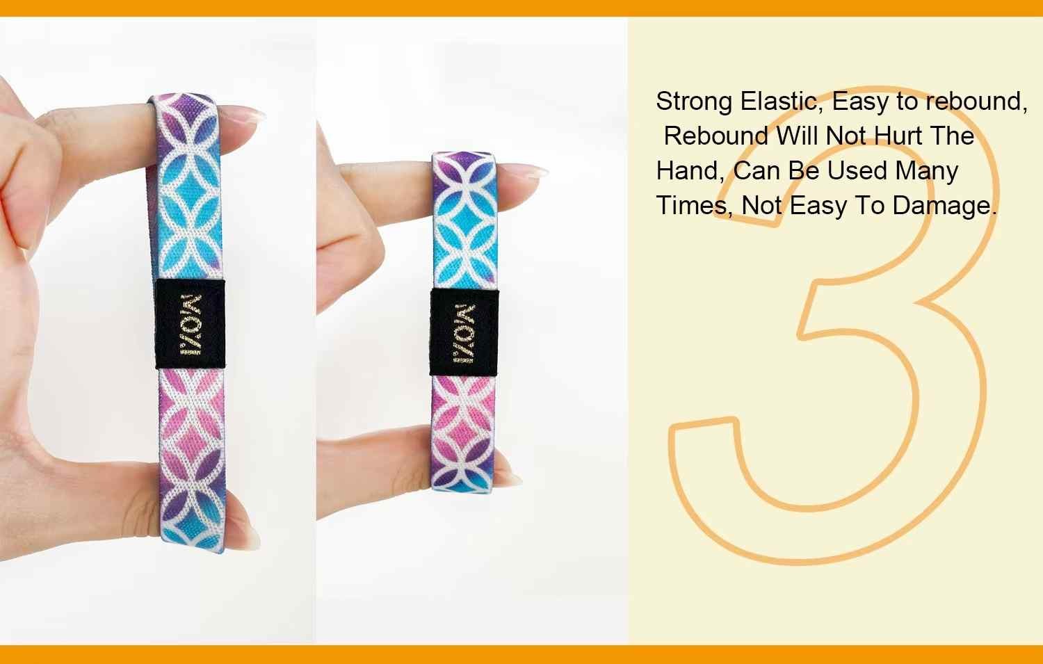 Elastic Polyester Reusable RFID Bracelet Wristband Customized Fabric NFC Sports Wristband