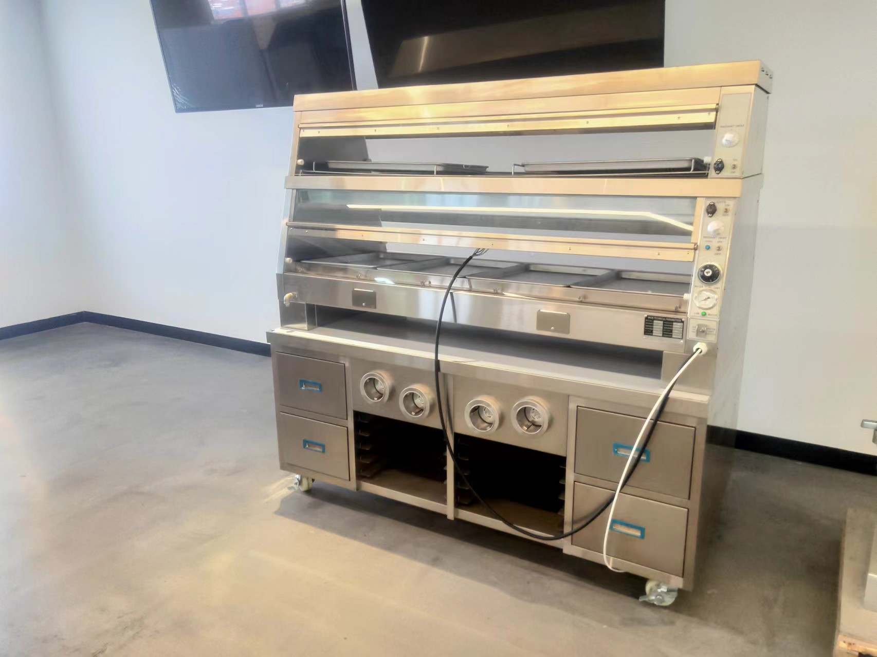 Horizontal Type Two Layer 220V KFC style Warming Showcase