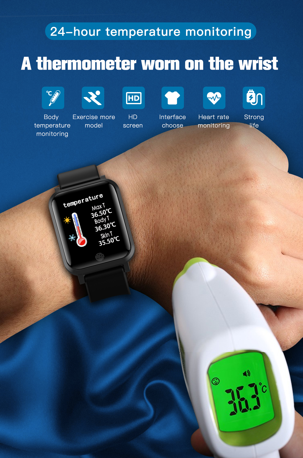 New Arrivals Black NFC F22 Watch Blood Pressure Oxygen Taiwan And Hong Kong Smartwatch