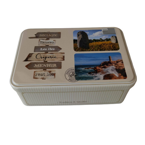 Vintage Decorative Biscuit Tin Can Box Medium Rectangular Food Grade