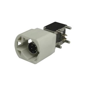 FAKRA HSD LVDS 4Pin B-Code White Color Right Angle PCB Mount Connector