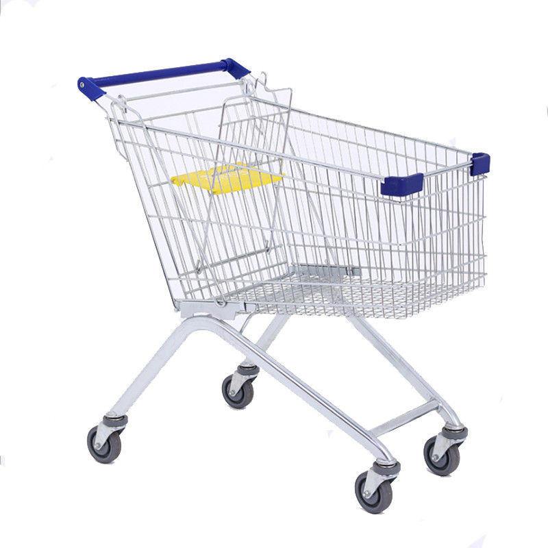 Four Wheeled Unfolding Plastic Shopping Trolleys With Seat