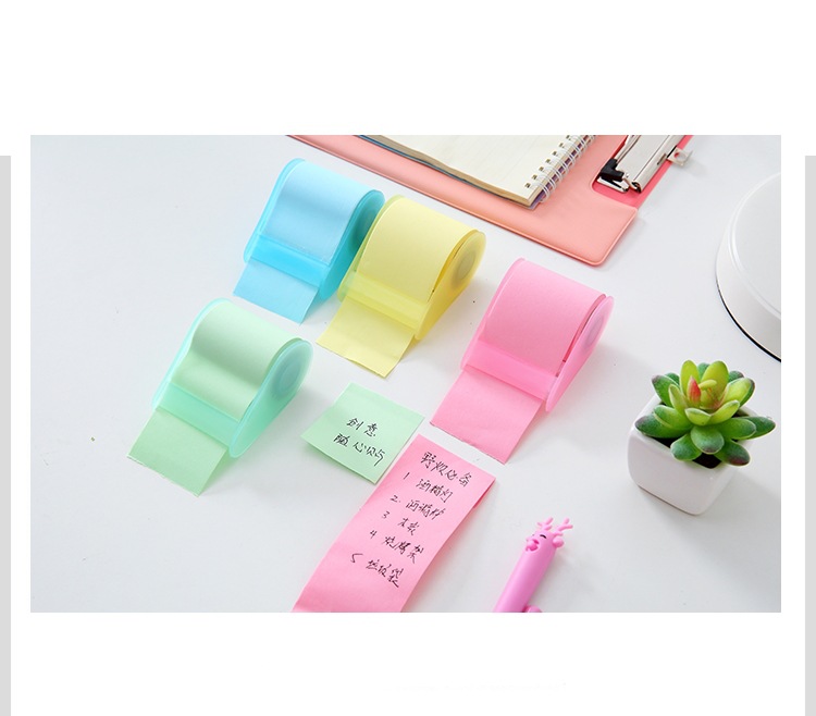 Kawaii Korea Stationery Memo Pad Tape Dispenser Formula Sticky Notes with No Adhesive