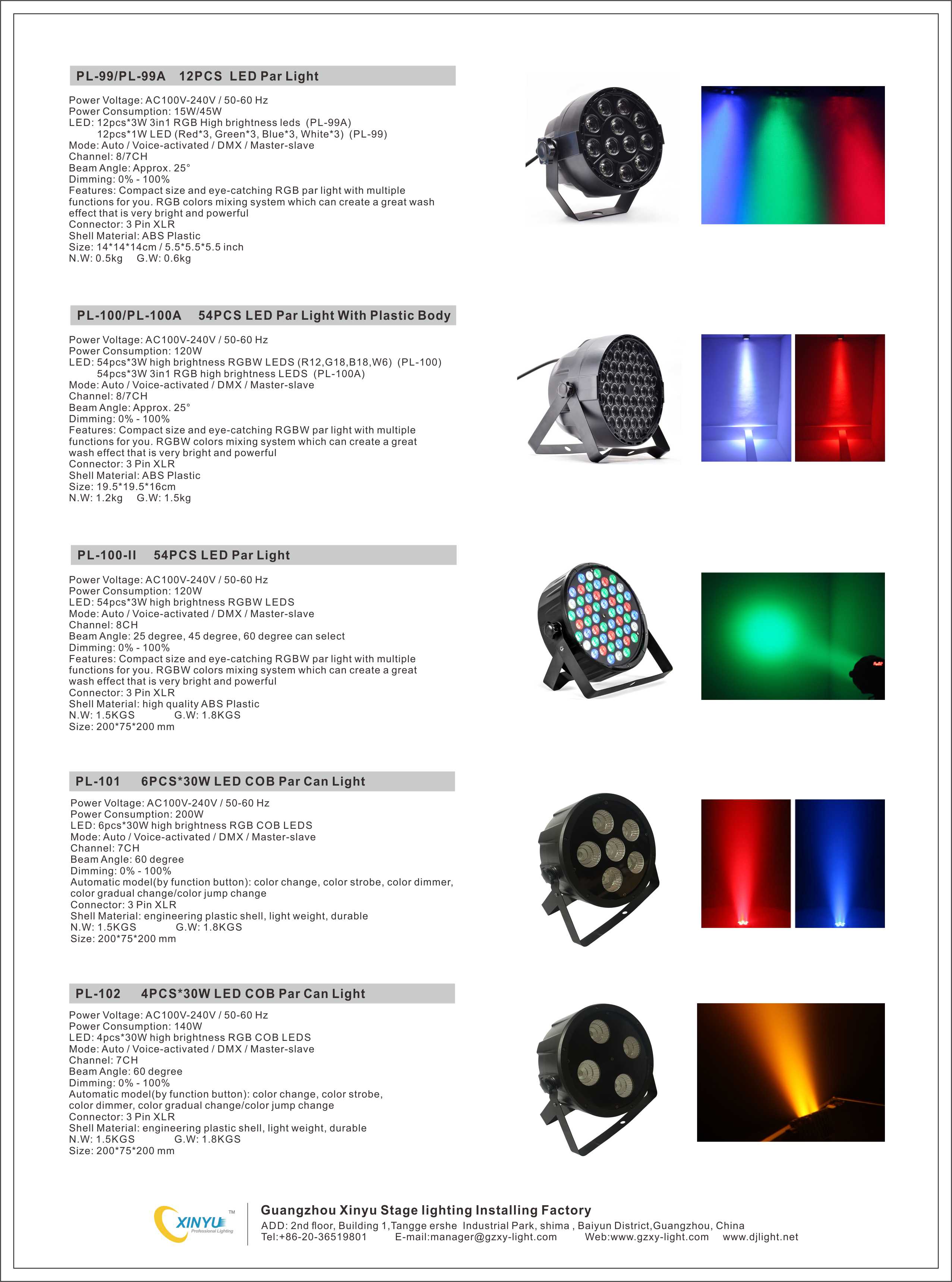 DJ Equipment Tri-30W RGB Colorful Par Light LED Stage Light / DJ Stage Lighting