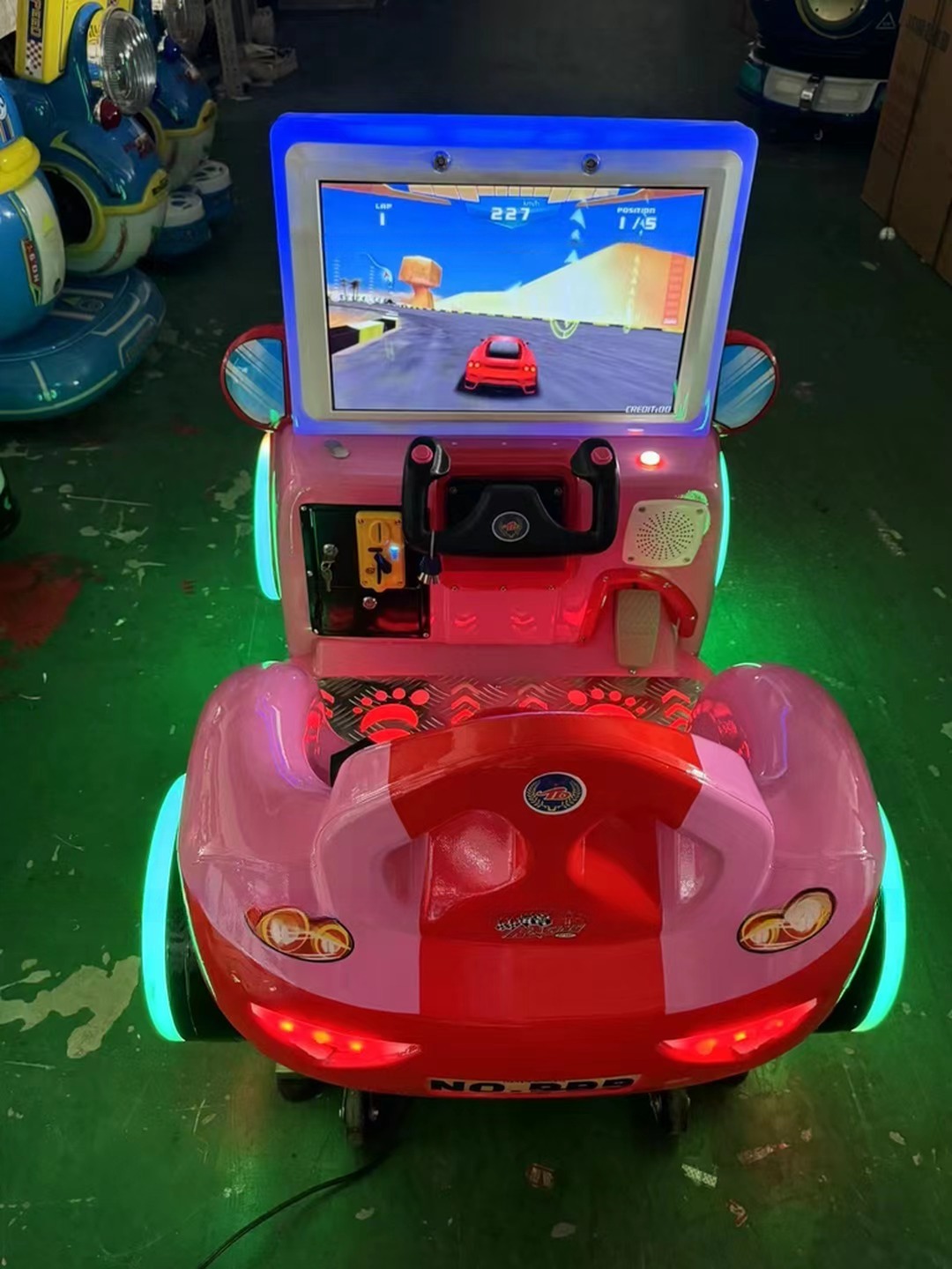 Dreamland coin operated 3D interactive games karting car kiddie rides game machine for children game room