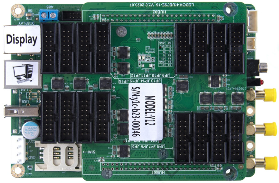 Sysolution Android Control Card Y12 16 hub 75 Ports 4 Cortes-A35 1080P 90,000 Pixels,support high refresh module