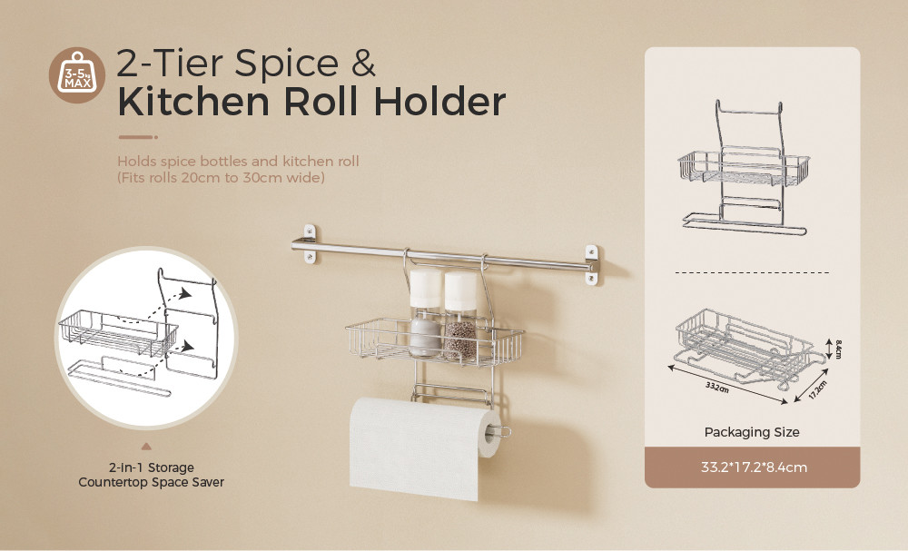 Kitchen Pot Lid Holder Wall-mounted Type Installation Sustainable Multifunctional Kitchen Organizer Set
