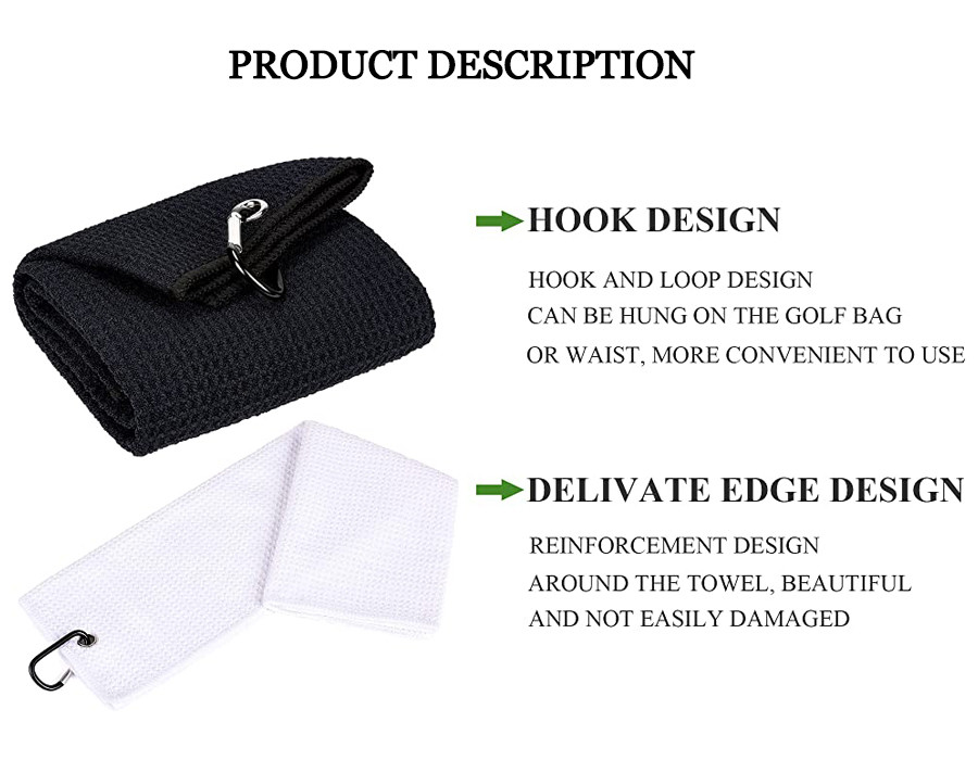Quick Dry Microfiber Waffle Golf Towel In Various Colors Transfer / Digital Print Compressed For Golfers