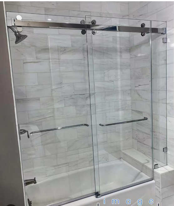 Double Door Opening Shower Glass Sliding Accessories with Modern Sliding Shower Door