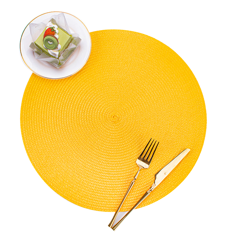 Kitchen Room Space Luxury Golden Waterproof PVC Round Christmas Dining Table Place Mats