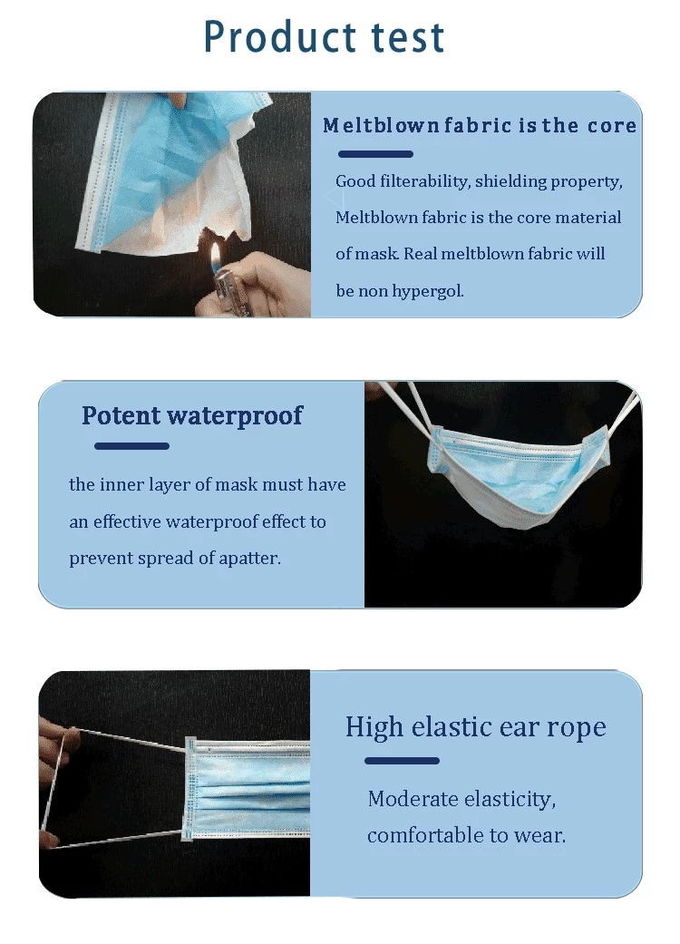 Blue Disposable Personal Care 10pcs/Bag Earloop Surgical Face Mask