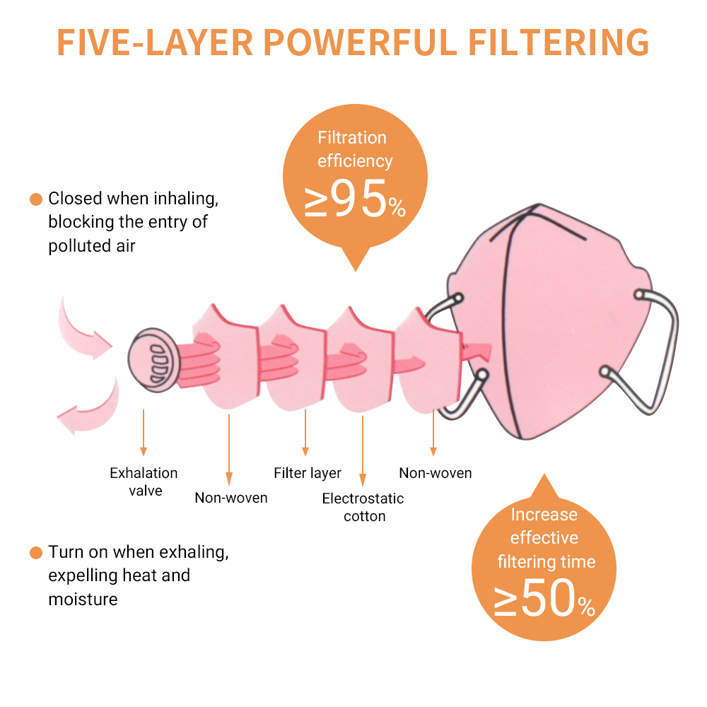 FFP3 FFP2 N95 Earloop Face Masks 5 Ply Anti Virus CE FDA Certification