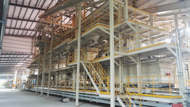 Continuously Operating Pressing Particle Board Line Production