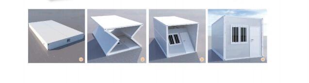 Fast Install Foldable Collapsible 20ft 6m Flat Rack Storage Container House with Sandwich Panel