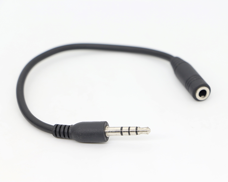 Short 20cm 3.5mm 4 Poles TRRS Male To 3.5mm TRRS Female Stereo Aux Audio Extension Cable