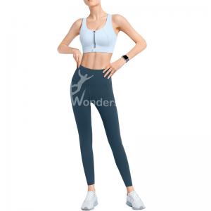 Yoga High Waist Sport Leggings Sports Bras Racerback Front Zip With Padded Cups Manufactures