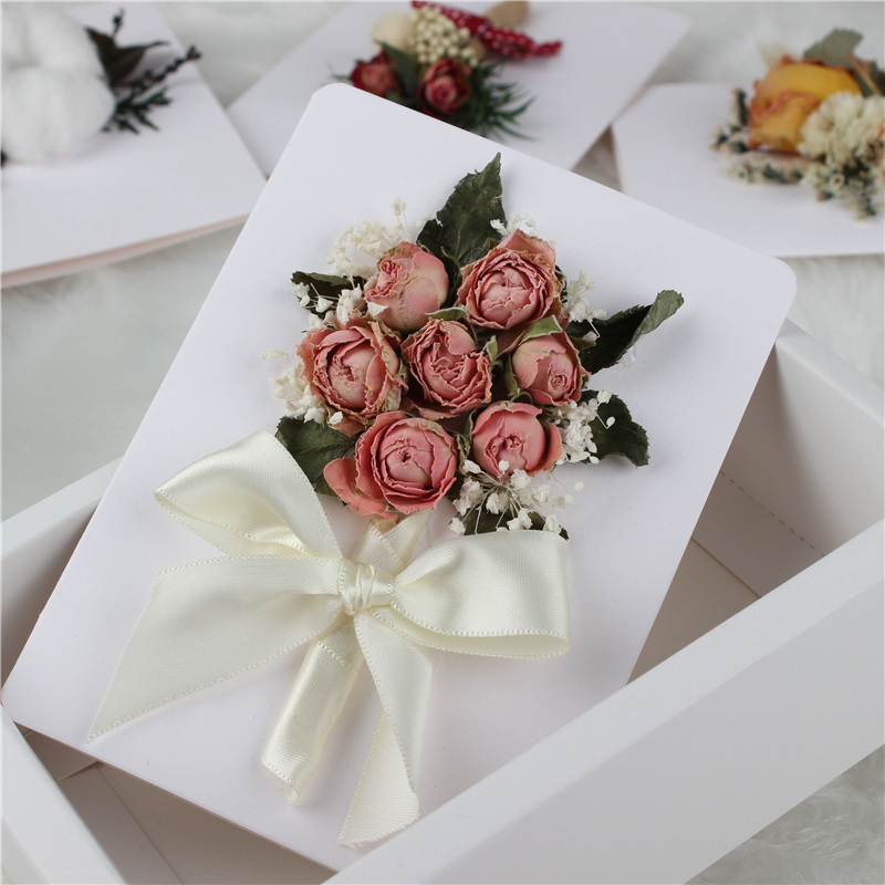 Custom Flower Cards Handmade , Mini Creative Flower Bouquet Card